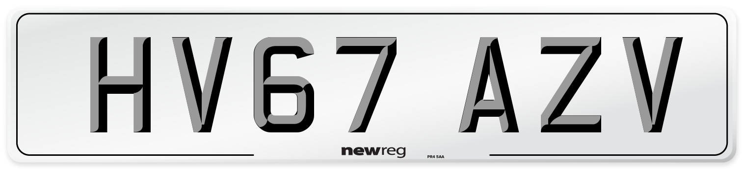 HV67 AZV Number Plate from New Reg